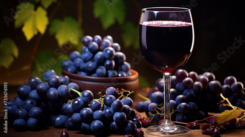 grape juice in a wine glass deep purple grape juice with dark background