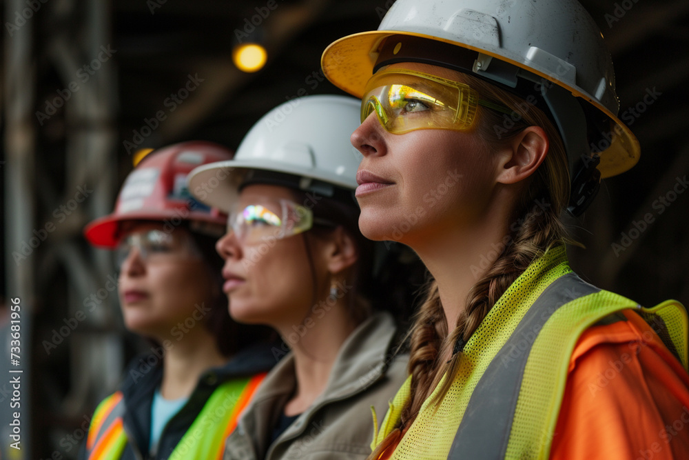 A woman Construction worker with hardhat ,Portrait Of Woman Architect On Construction Site A woman Construction worker with hardhat ,Portrait Of Woman Architect On Construction Site