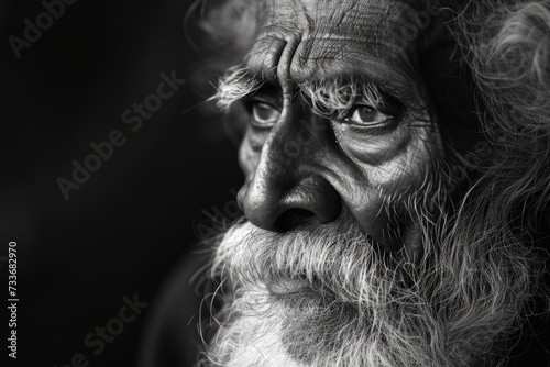 Captivating Portrait Of Wise Elderly Man Exuding Timeless Grace And Wisdom