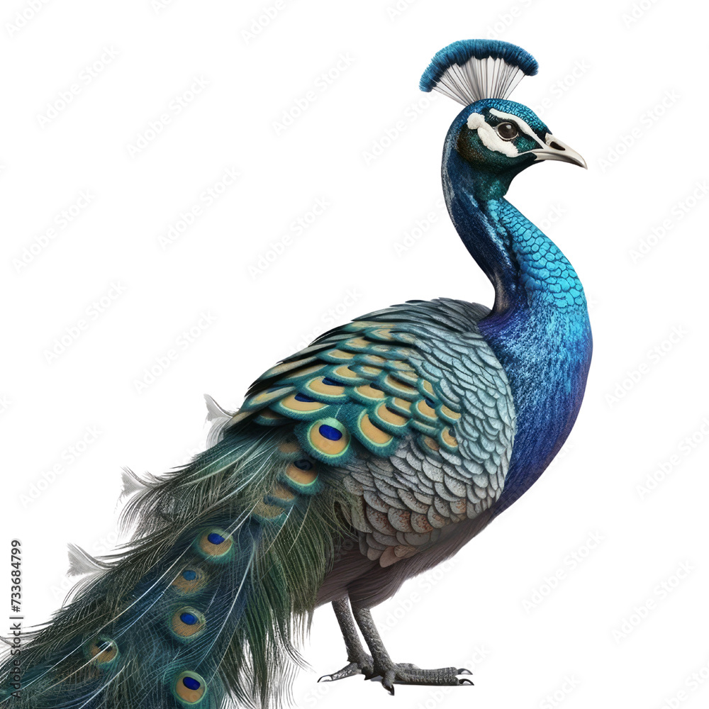 Fototapeta premium Peacock PNG Cutout, Generative AI