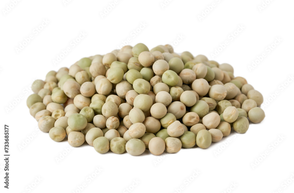 dry green pea matar isolated on white background