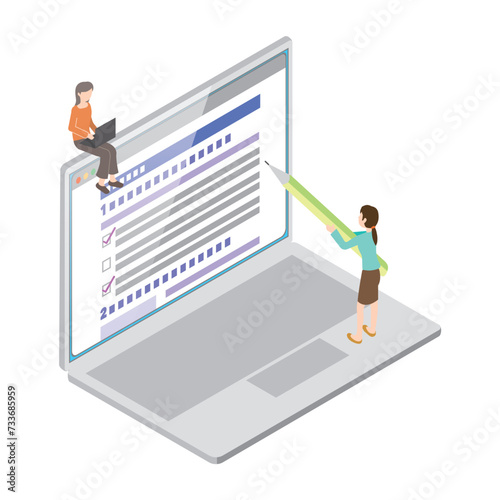 フォーム入力をする人のイラスト