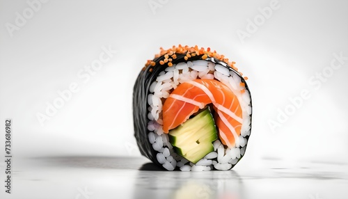 a sushi roll isolated on white background