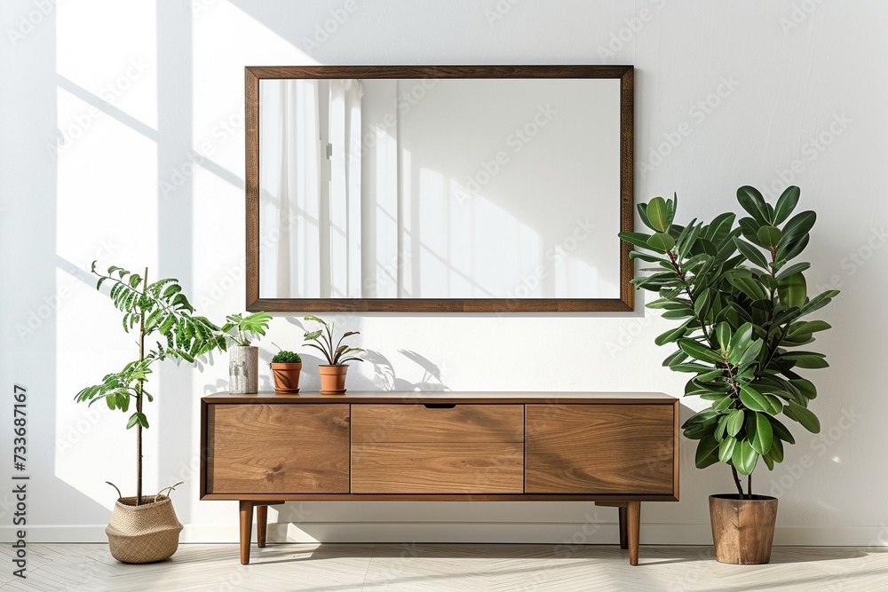 Picture frame mockup, minimalist interior design Picture frame mockup, minimalist interior design