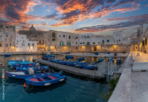 The old harbour view in Monopoli Town in Italy