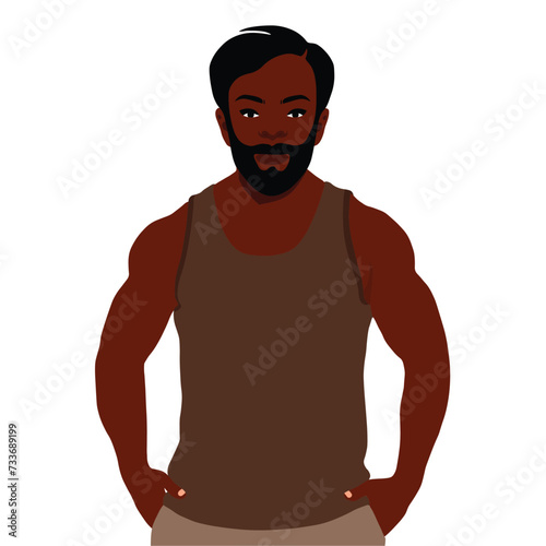 Modern black man in elegant art style vector