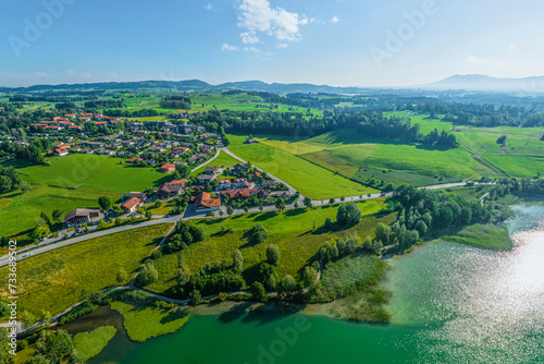 Ausblick auf Schwarzenbach am Weißensee anahe Füssen im Ostallgäu