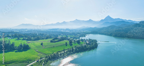 Panorama-Aufnahme vom Weißensee nahe Füssen am Allgäuer Alpenrand photo