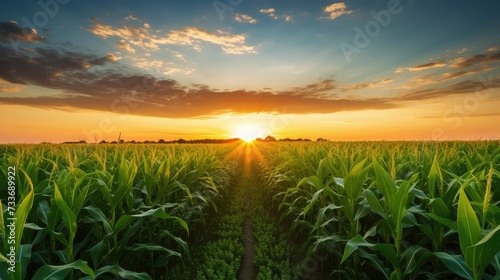 agriculture corn field rows © PikePicture