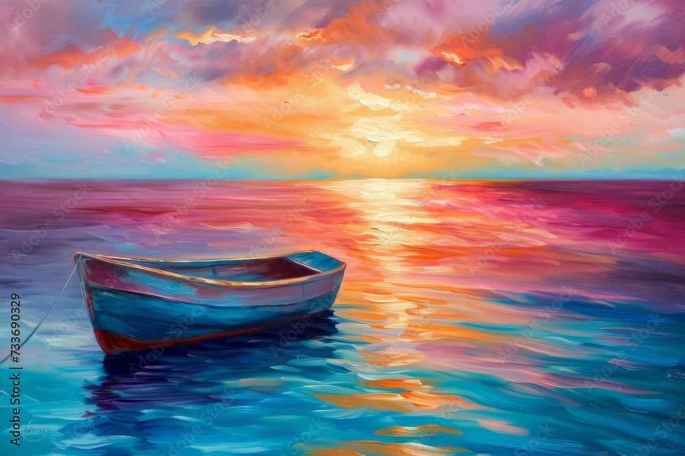 Tranquil Evening: The Sky And Sea Horizon Abound With Vibrant Pastels Tranquil Evening: The Sky And Sea Horizon Abound With Vibrant Pastels