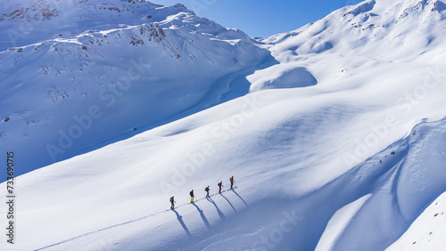 Skitouren beim Piz Tambo in der Schweiz