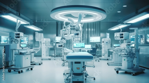 The modern equipment in the operating room