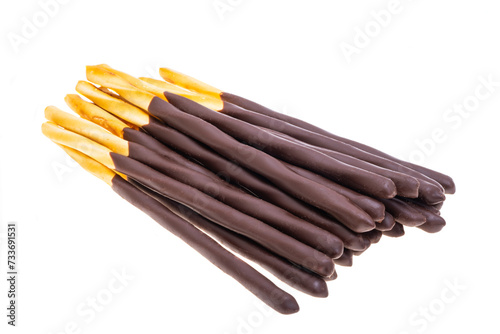 chocolate covered sticks isolated