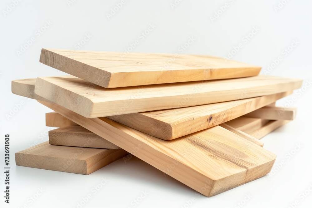 Stacked wooden cutting boards on white. Stacked wooden cutting boards on white.