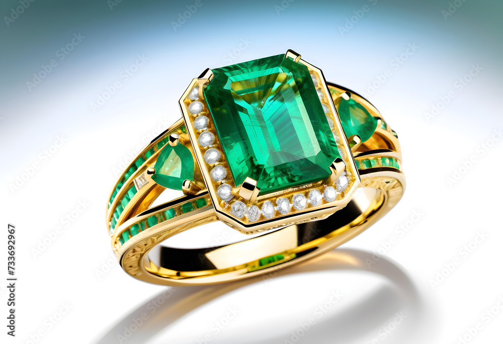 Emerald Jewelry, Gemstone, Precious, Green, Luxury, Fashion, Accessories, Ring, Glamour, Sparkle, Gem, Elegant, AI Generated