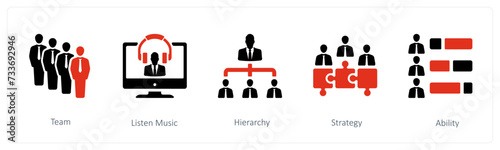 team, listen music and hierarchy