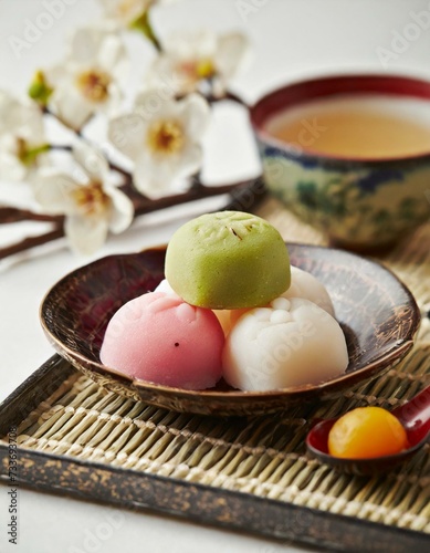 Japanese Mochi - Rice Cake or Mochigome Confectionary - Traditional Sweets from Japan - Presented in a Delightful and Tasteful Way photo