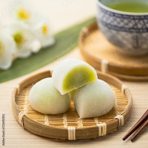 Japanese Mochi - Rice Cake or Mochigome Confectionary - Traditional Sweets from Japan - Presented in a Delightful and Tasteful Way photo