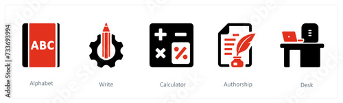 alphabet, write and calculator