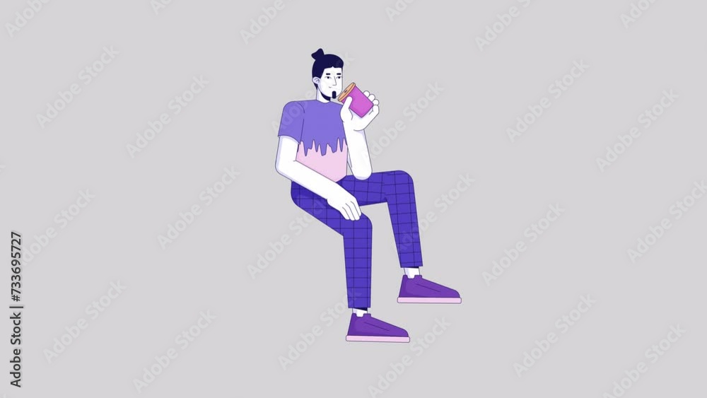 Smiling caucasian man chilling with drink line 2D character animation. Funky carefree flat color cartoon 4K video, alpha channel. Relaxed guy holding cocktail cheers animated person, white background Smiling caucasian man chilling with drink line 2D character animation. Funky carefree flat color cartoon 4K video, alpha channel. Relaxed guy holding cocktail cheers animated person, white background