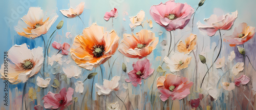 Beautiful floral background in pastel colors. Watercolor illustration. Banners for backgrounds, print, wallpapers, greeting cards and posters.