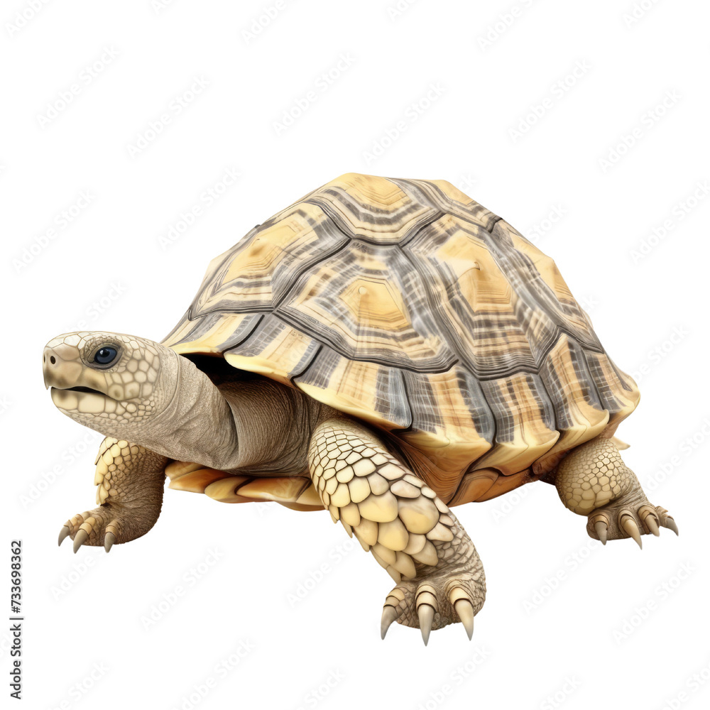 Fototapeta premium Russian Tortoise PNG Cutout, Generative AI