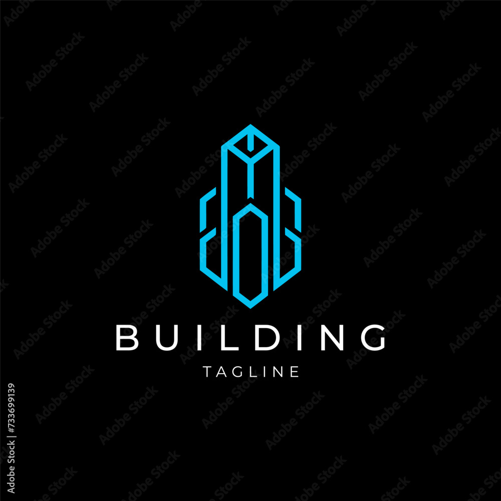 Building line art logo icon design template Building line art logo icon design template