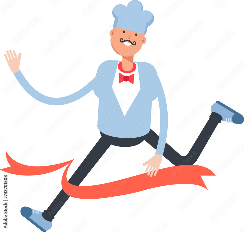 Waiter Character Running at Finish Line
Waiter Character Running at Finish Line