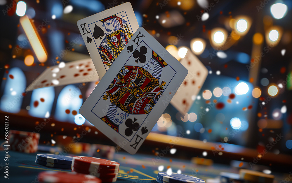 Poster playing cards, gambling concept in a casino environment – Wall Art |  UkPosters