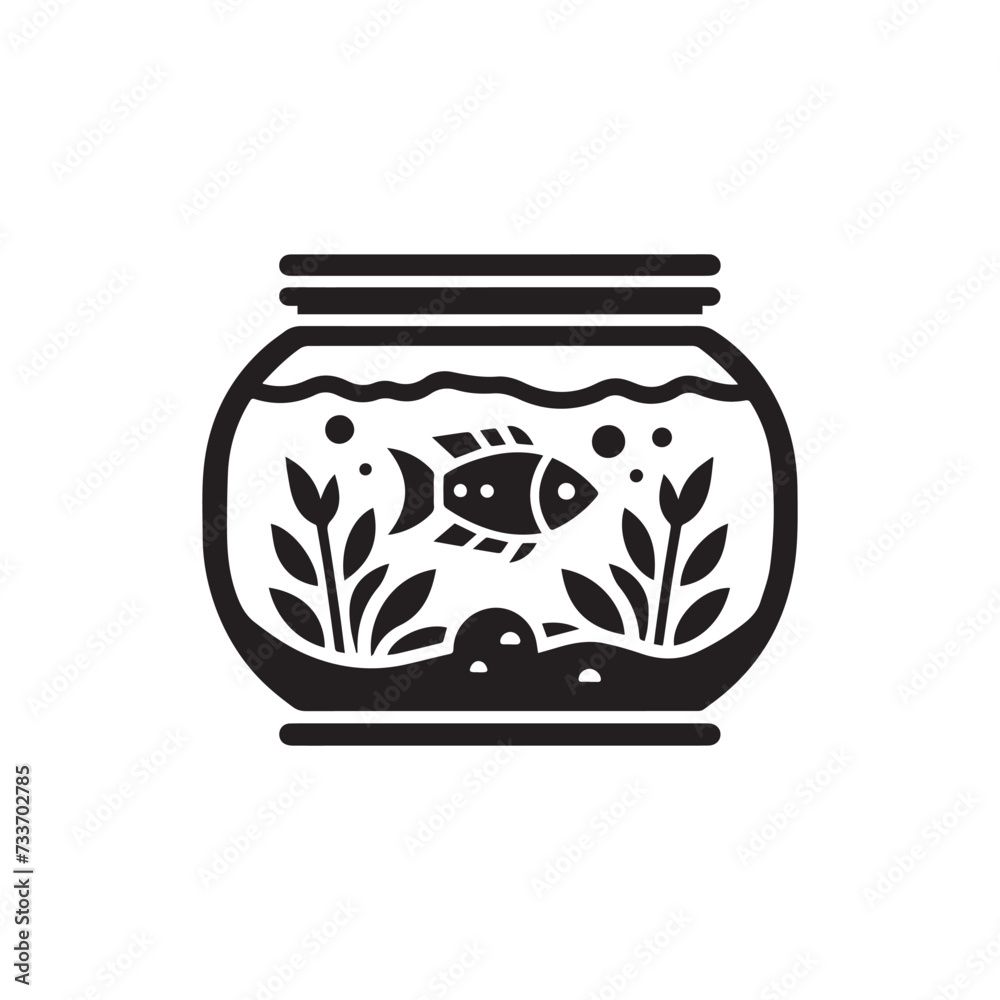 Fish aquarium icon vector