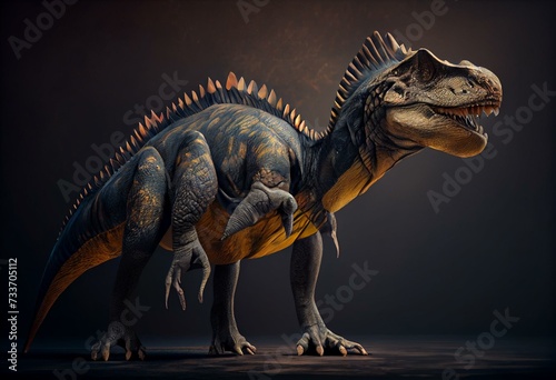 Archegosaurus isolated dinosaur 3d render. Generative AI © Endellion