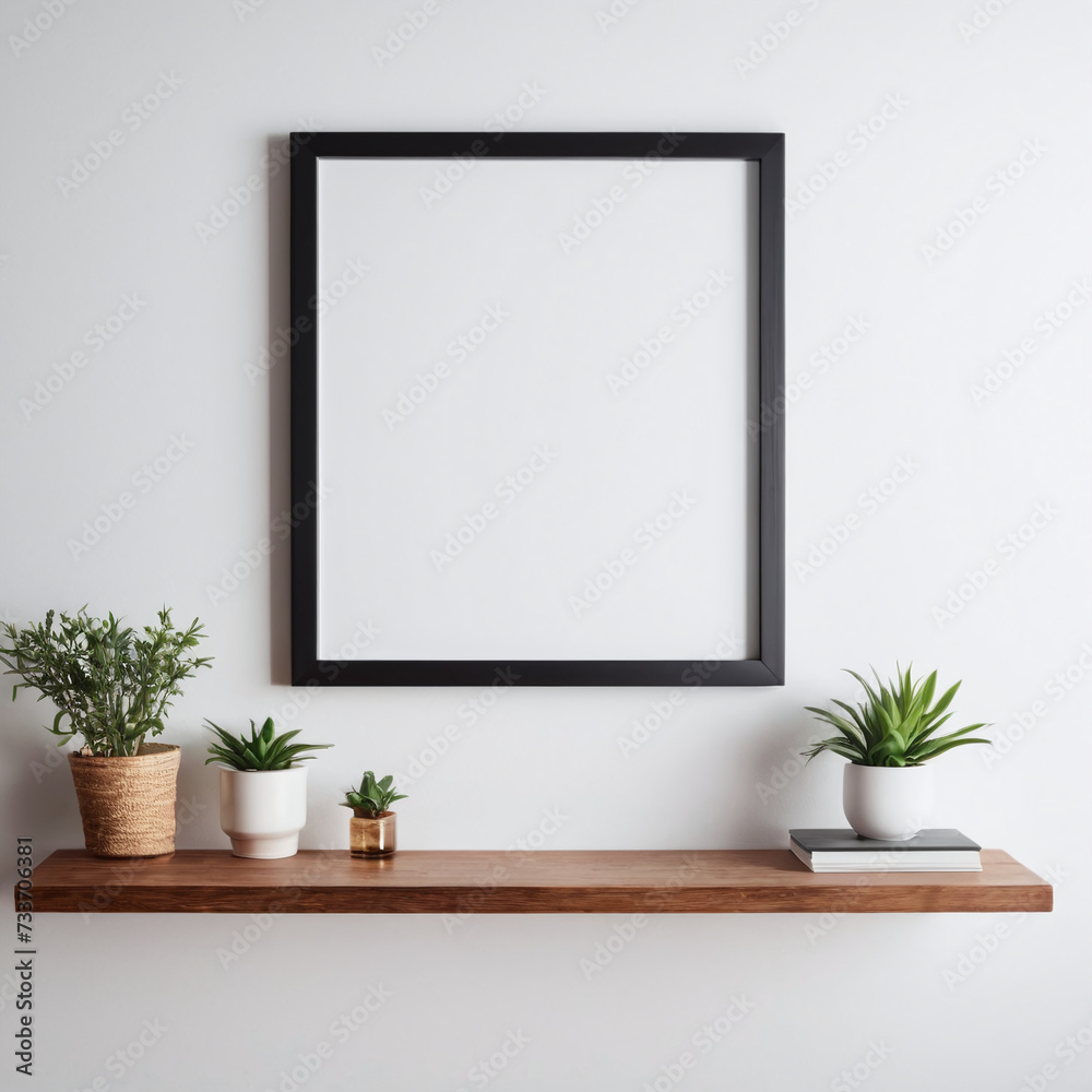 White blank photo frame wall art mockup template design White blank photo frame wall art mockup template design