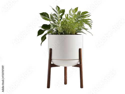 A modern planter with a sleek stand png / transparent
