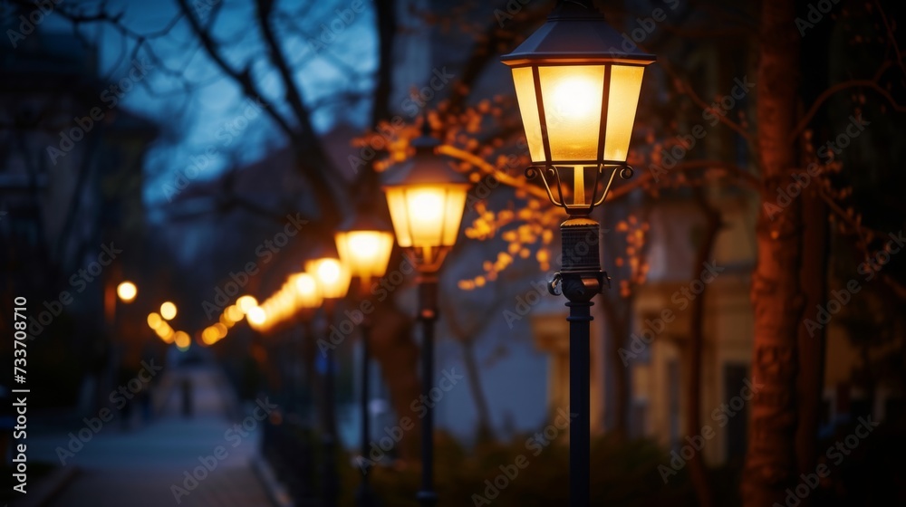 Illuminated Night Street: Bathed in the Glow of City Lights, Evoking a Sense of Mystery and Beauty in the Urban Landscape Illuminated Night Street: Bathed in the Glow of City Lights, Evoking a Sense of Mystery and Beauty in the Urban Landscape