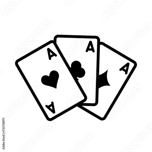Cards icons. Smivol casino, gambling. Vector clubs and spaces, hearts and diamonds casino poker card, black and red suits. Black and white hand drawn image.
