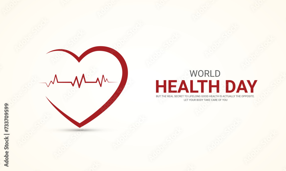 World Health Day. design for banners, posters, and vector art. 3D illustration World Health Day. design for banners, posters, and vector art. 3D illustration