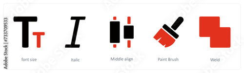 font size, Italic, Middle align
