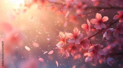 copy space sakura branch closeup with space for text