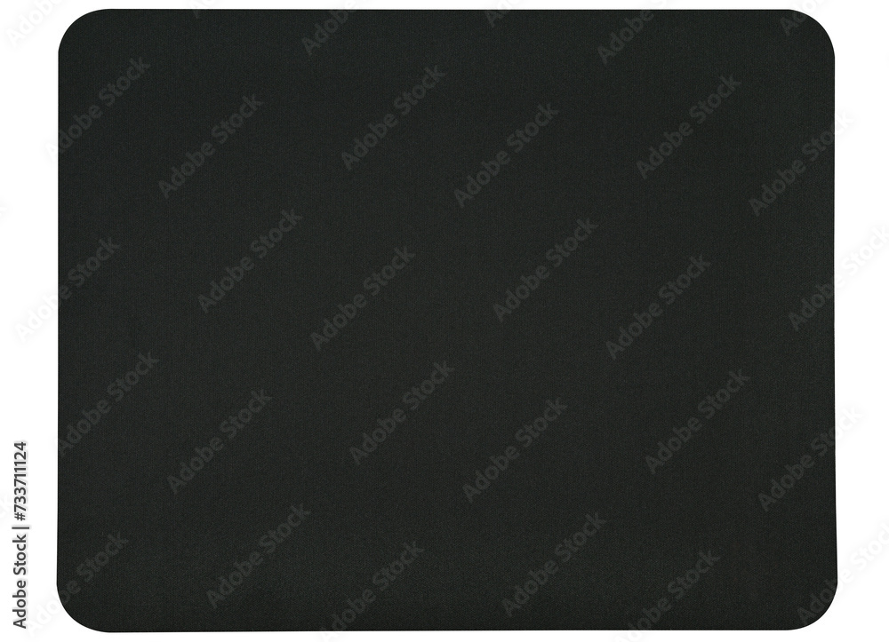 Black mouse pad made of rubber-based fabric isolated on a white background. Top view. Black mouse pad made of rubber-based fabric isolated on a white background. Top view.