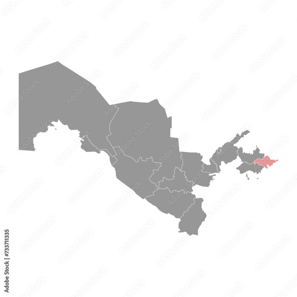 Fototapeta premium Andijan Region map, administrative division of Uzbekistan. Vector illustration.