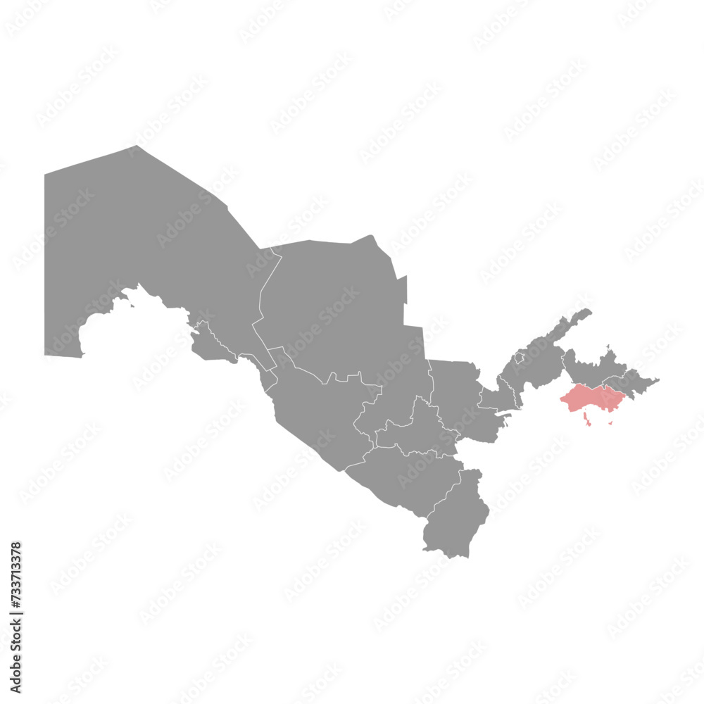 Fergana Region map, administrative division of Uzbekistan. Vector illustration. Fergana Region map, administrative division of Uzbekistan. Vector illustration.