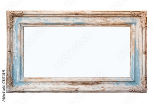 Vintage wooden frame against a gentle pastel background, offering space for aged or rustic-themed content.