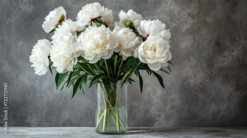 Elegant White Peonies in Vase