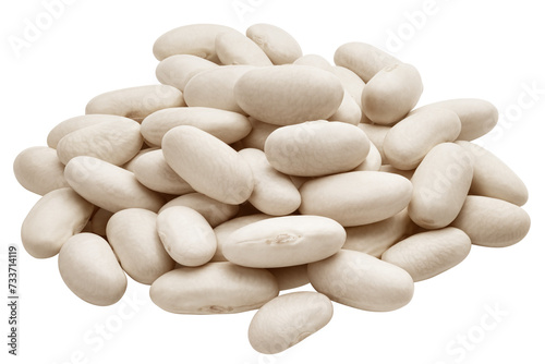 white Kidney beans, isolated on white background, full depth of field photo