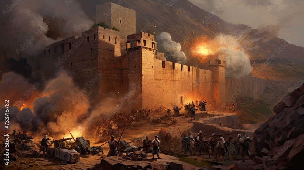 Medieval wars, city fortifications were destroyed by cannons Medieval wars, city fortifications were destroyed by cannons