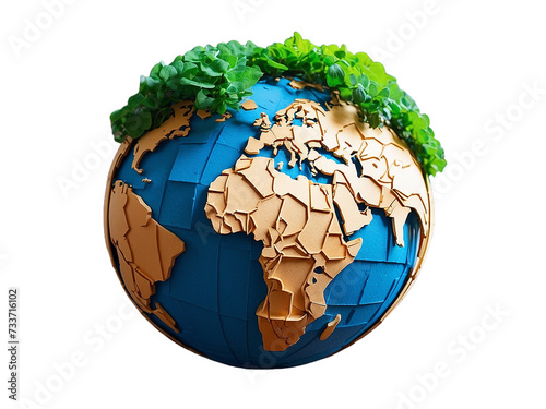 3D PRINTED EARTH GLOBE WITH RECYCLA photo