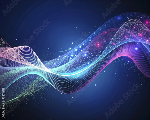 Abstract vector background, futuristic wavy illustration, shiny space. Graphic concept for your design