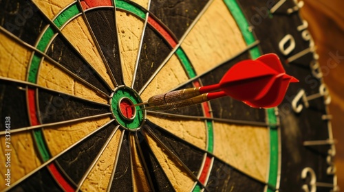 Dart in Bullseye on Dartboard