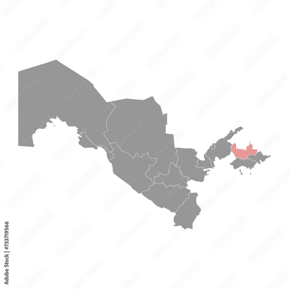 Fototapeta premium Namangan Region map, administrative division of Uzbekistan. Vector illustration.