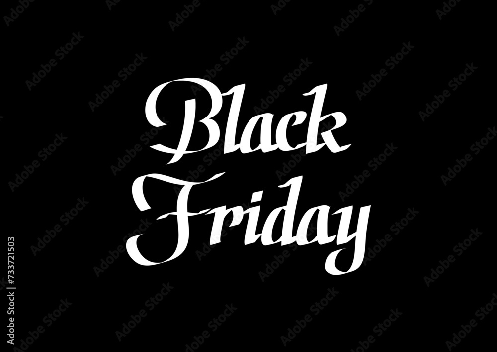 Obraz premium カリグラフィーブラシで手書きしたブラックフライデー。上品なイタリック体のBlack Friday。